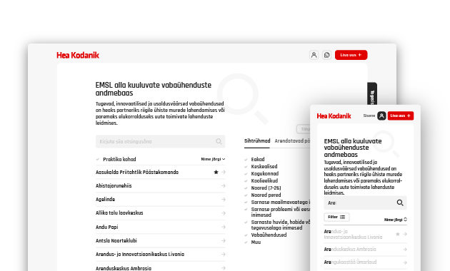 sneak-peek image for Vabaühenduste Liit database project